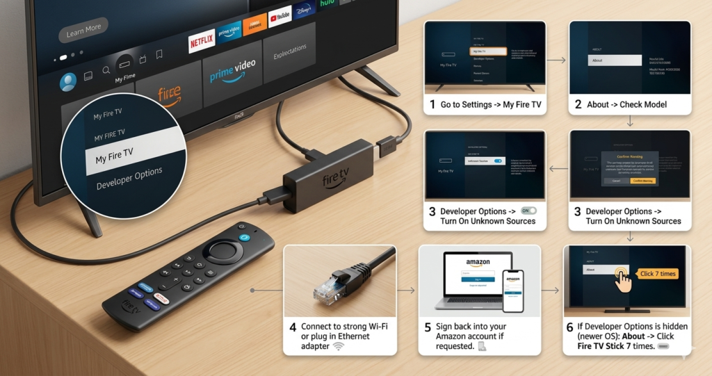 Prep Your Firestick for the Install: strong 8k iptv firestick